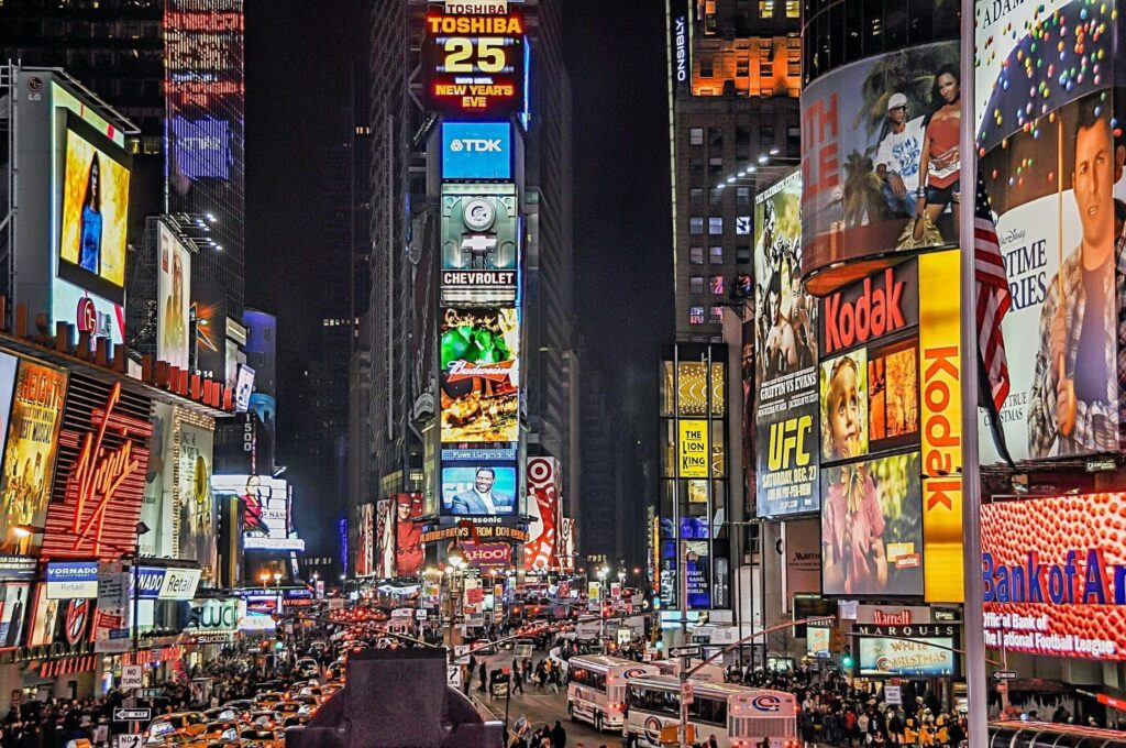 A Night view of Times Square, New York City